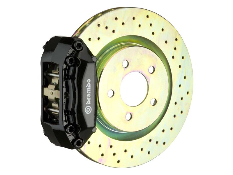 Brembo 1A4.6002A1 GT Black 4-Piston Front Brake Kit 323mm Drilled 2000-06 Beetle/Golf/GTI/Jetta