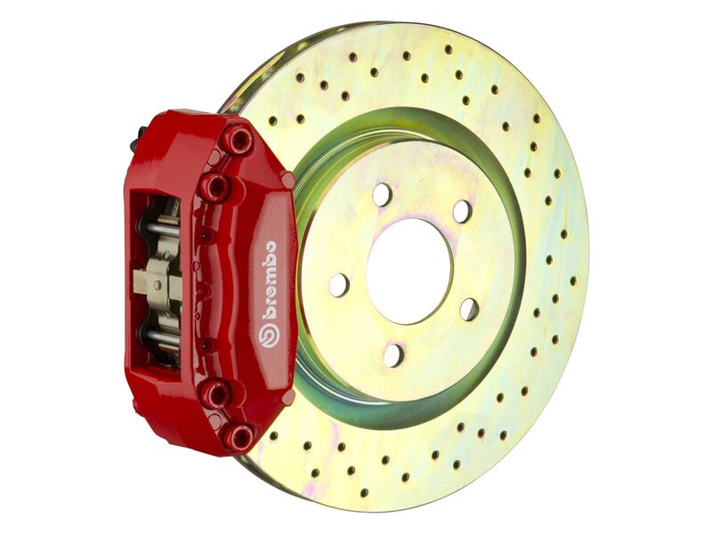 Brembo 1A4.6002A2 GT Red 4-Piston Front Brake Kit 323mm Drilled 2000-2006 VW Beetle/Golf/GTI/Jetta