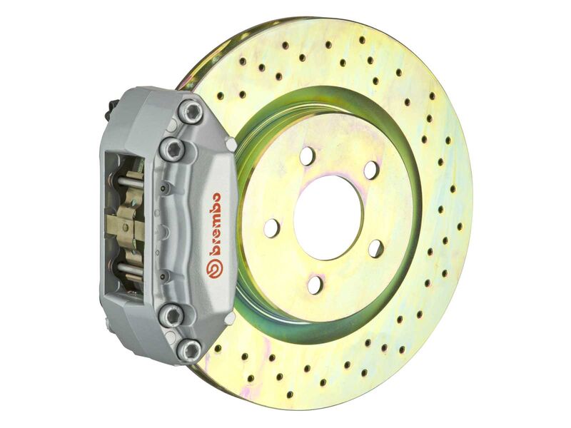 Brembo 1A4.6016A3 GT Silver 4-Piston Front Big Brake Kit 330mm Drilled for 2015-2021 VW Golf (Mk7)