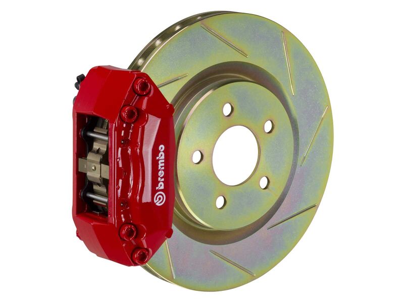 Brembo 1A5.6008A2 GT Red 4-Piston Front Big Brake Kit 330mm TY1 Slotted for 2005-2019 VW