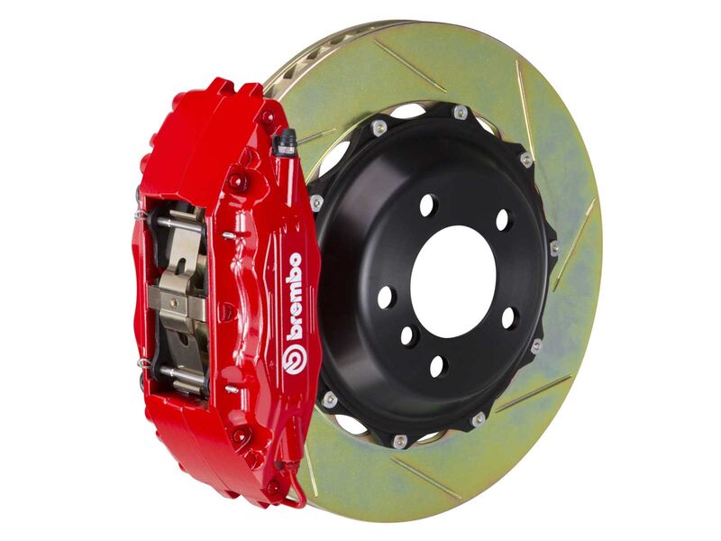 Brembo 1B2.8032A2 GT Red 4-Piston Front Big Brake Kit 355mm TY1 Slotted for 2003-2008 G35/350Z