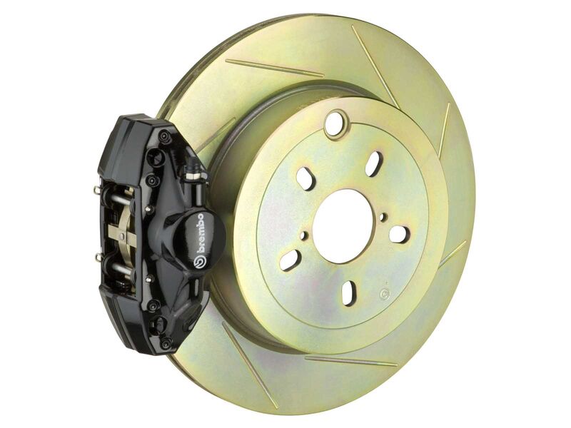 Brembo 1E5.6002A1 GT Black 4-Piston Front Brake Kit 326mm TY1 Slotted 2002-2014 Impreza/WRX/Legacy