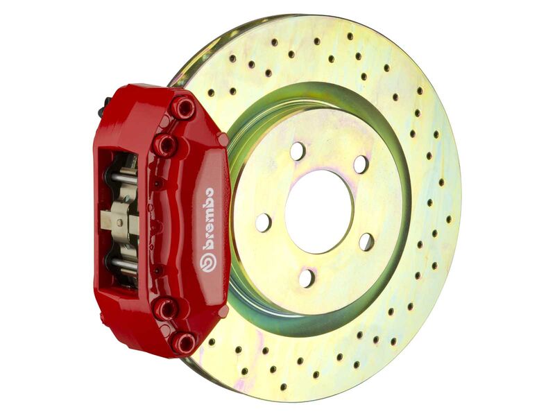 Brembo 1F4.6001A2 GT Red 4-Piston Front Big Brake Kit 320mm Drilled for 1992-08 BMW