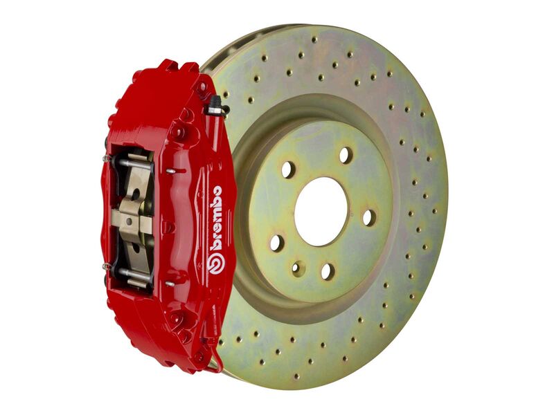 Brembo 1H4.8002A2 GT Red 4-Piston Front Big Brake Kit 355mm Drilled for 2005-2013 Corvette C6