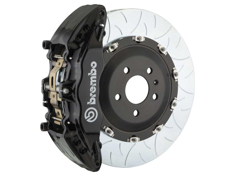 Brembo 1J3.9008A1 GT 380mm Black 6-Piston Front Big Brake Kit TY3 Slotted for 2007-2009 GM/H2 HD