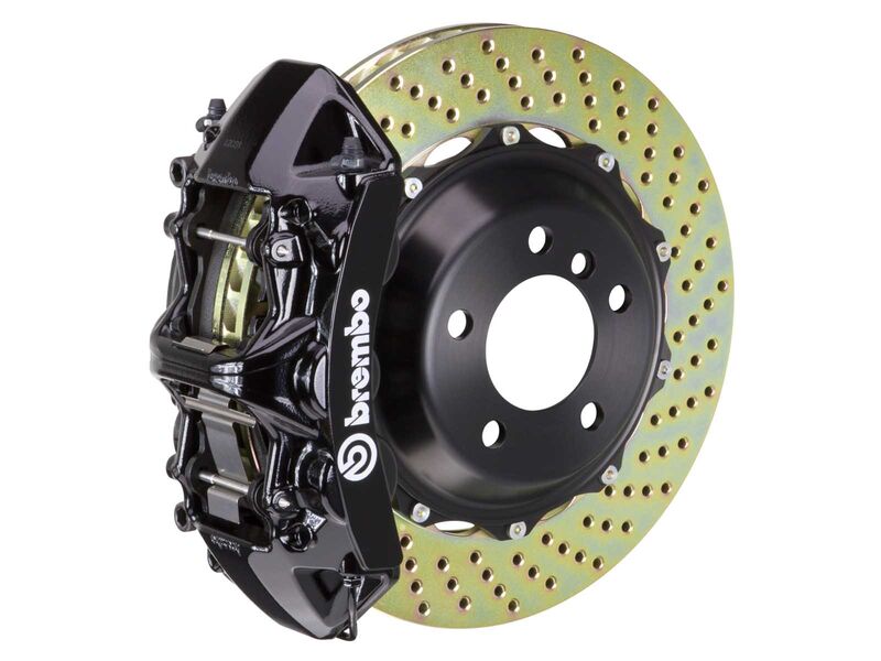Brembo 1M1.8015A1 GT Black 6-Piston Front Big Brake Kit 355mm Drilled for 1994-2004 Mustang