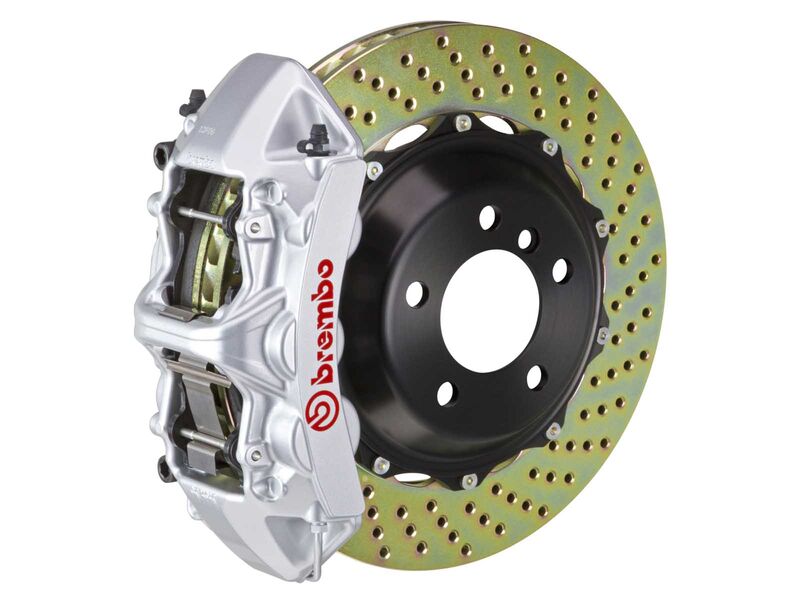 Brembo 1M1.8053A3 GT Silver 6-Piston Front Big Brake Kit 355mm Drilled for 1990-1996 Nissan 300ZX