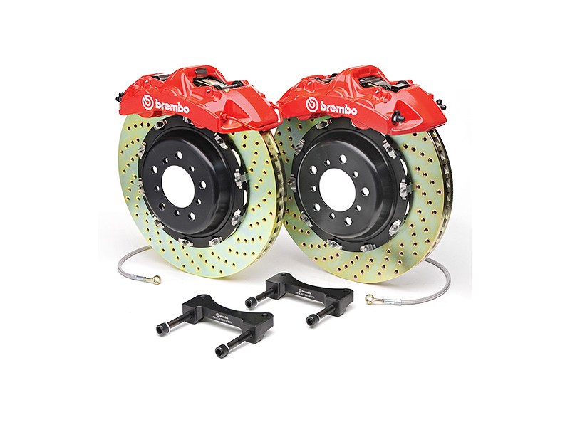 Brembo 1M1.9025A GT Big Brake Kit 6-Piston 380mm X-Drilled Zinc Rotors 2010 2011 2012 2013 Camaro SS