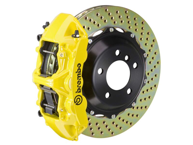 Brembo 1M1.9030A5 GT Yellow 6-Piston Front Big Brake Kit 380mm Drilled for 2005-2014 Mustang