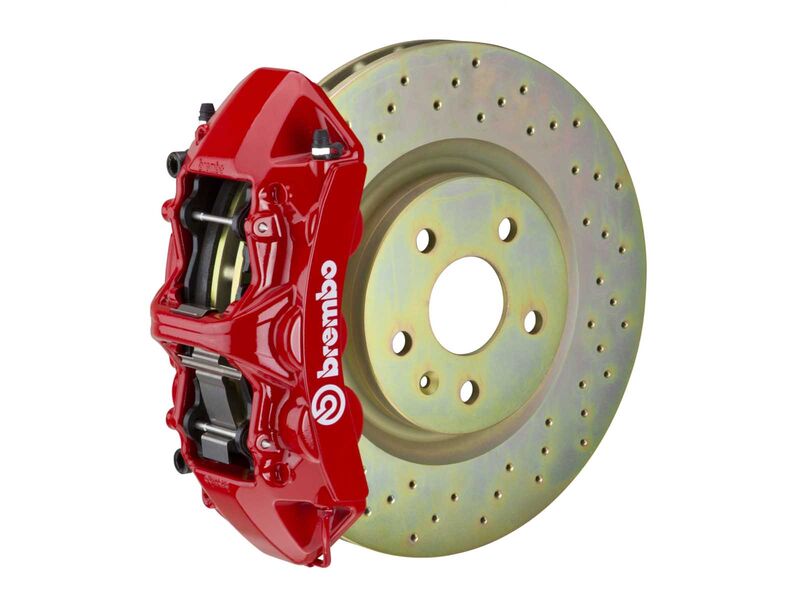 Brembo 1N4.8001A2 GT Red 6-Piston Front Big Brake Kit 355mm Drilled for 2010-2015 Camaro