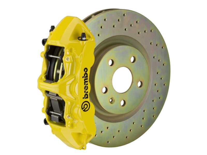 Brembo 1N4.8001A5 GT Yellow 6-Piston Front Big Brake Kit 355mm Drilled for 2010-2015 Camaro