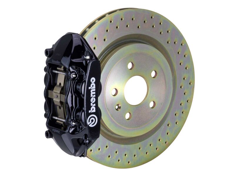 Brembo 1P4.7001A1 GT Black 4-Piston Front Big Brake Kit 336mm Drilled for 2008-2013 Volvo C30
