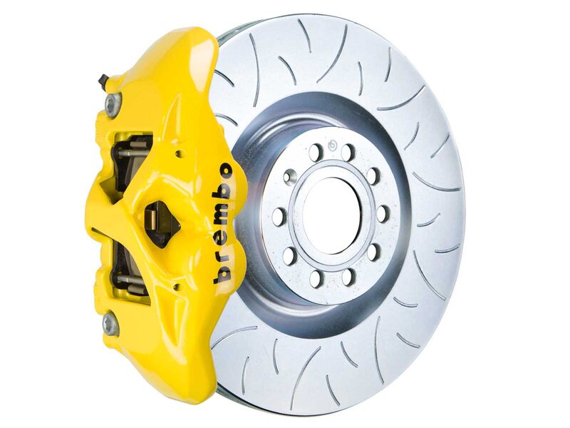 Brembo 1S5.8001A5 GT 345mm Yellow 4-Piston Front Big Brake Kit TY3 Slotted for 2007-2015 TT/TTS