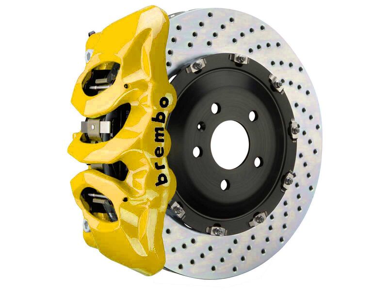 Brembo 1T1.9503A5 GT Yellow 6-Piston Front Big Brake Kit 405mm Drilled for 2017-2023 BMW 5-Series