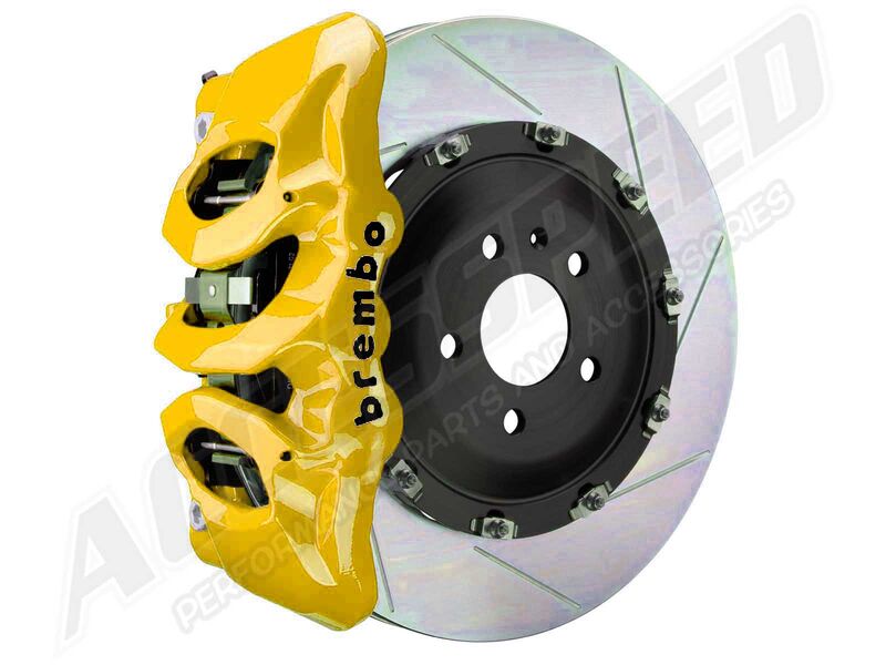 Brembo 1T2.9009A5 GT Yellow 6-Piston Front Big Brake Kit 380mm TY1 Slotted for 2015-2023 Mustang
