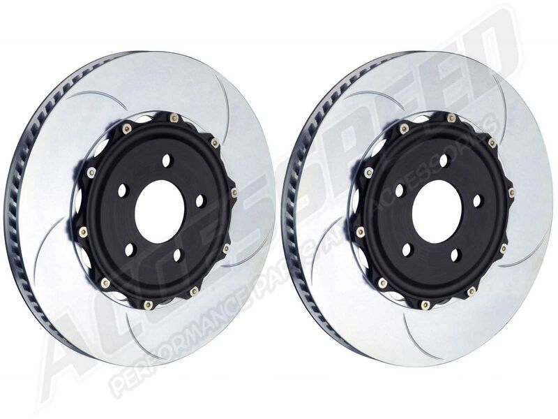 Brembo 202.6002A GT 328x28mm 2-Piece Rear TY5 Slotted Rotor Upgrade Kit 00-04 Ferrari 360 Challenge