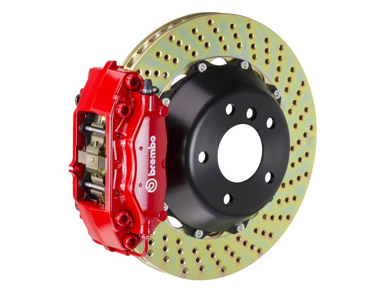 Brembo 2C1.6016A2 GT Red 4-Piston Rear Big Brake Kit 328mm Drilled for 1987-1991 Porsche 928 S4, GT