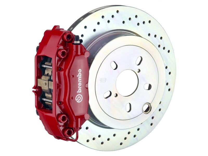 Brembo 2C4.5001A2 GT Red 4-Piston Rear Big Brake Kit 309mm Drilled for 1966-1989 Porsche 911