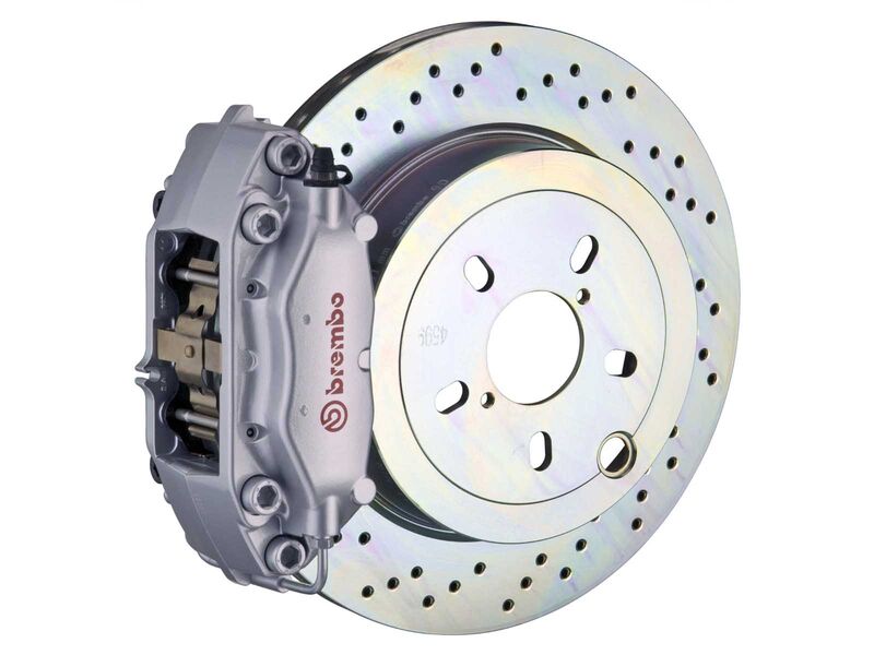 Brembo 2C4.5001A3 GT Silver 4-Piston Rear Big Brake Kit 309mm Drilled for 1966-1989 Porsche 911