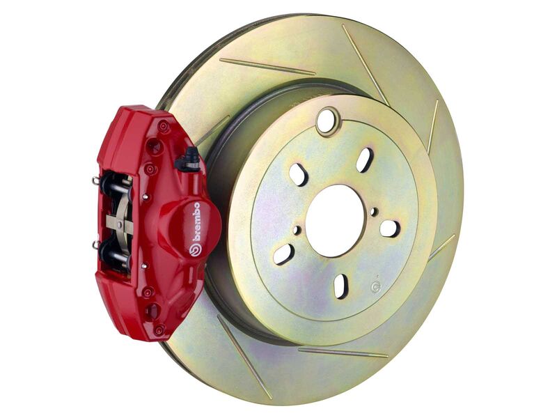 Brembo 2E5.5003A2 GT Red 2-Piston Rear Big Brake Kit 316mm TY1 Slotted for FR-S/BRZ/86/WRX