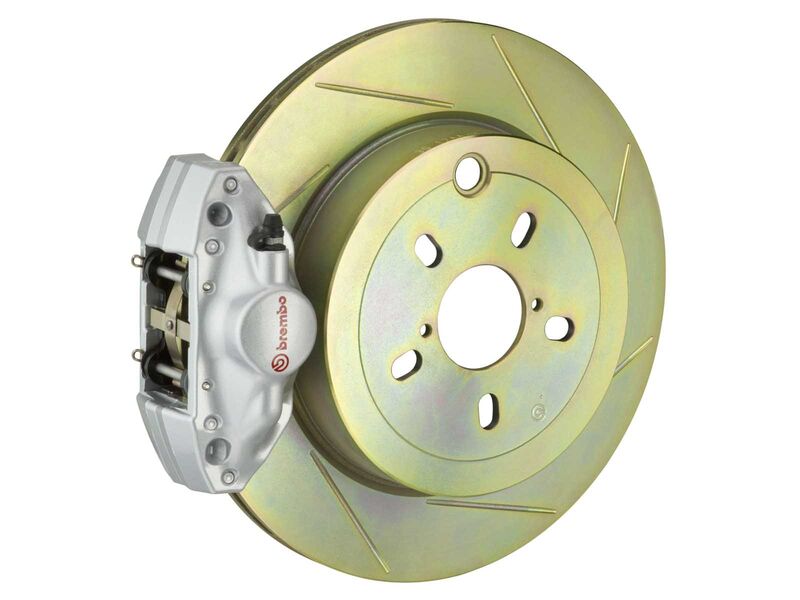 Brembo 2E5.5003A3 GT Silver 2-Piston Rear Big Brake Kit 316mm TY1 Slotted for FR-S/BRZ/86/WRX