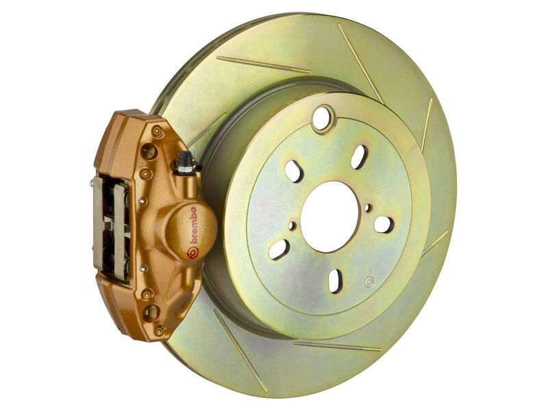 Brembo 2E5.5003A4 GT Gold 2-Piston Rear Big Brake Kit 316mm TY1 Slotted for FR-S/BRZ/86/WRX