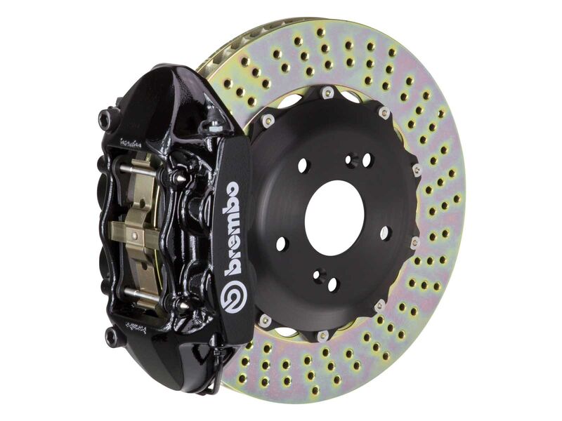 Brembo 2P1.8019A1 GT Black 4-Piston Rear Big Brake Kit 345mm Drilled for 1995-1998 Porsche 993