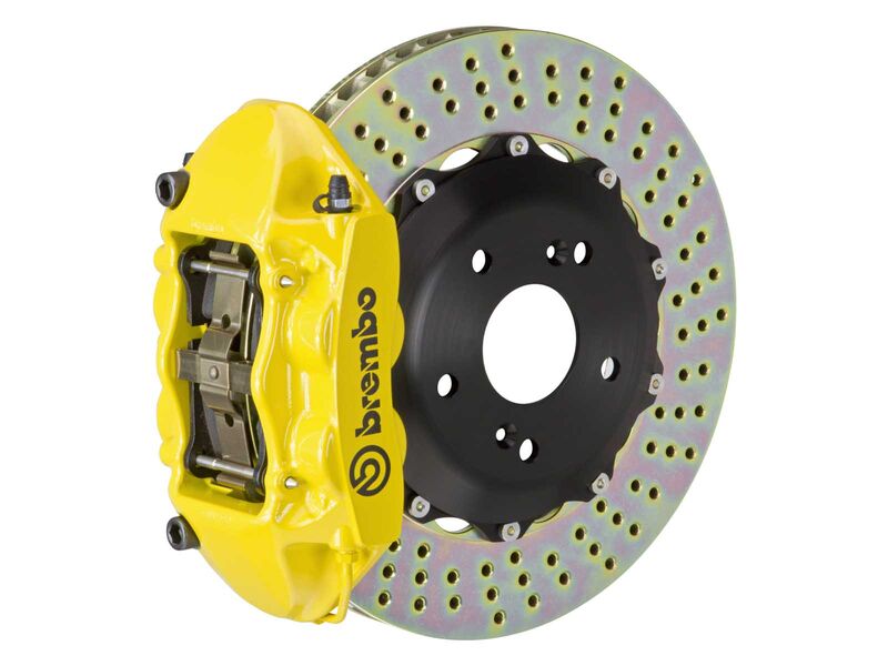Brembo 2P1.8036A5 GT Yellow 4-Piston Rear Big Brake Kit 345mm Drilled for 2008-2014 C63