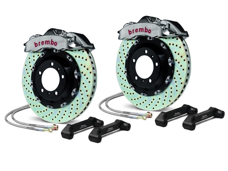 Brembo 2P1.9016AR GT-R Rear Big Brake Kit 4-Piston 15in X-Drilled Rotors 2010 2011 2012 2013 Camaro