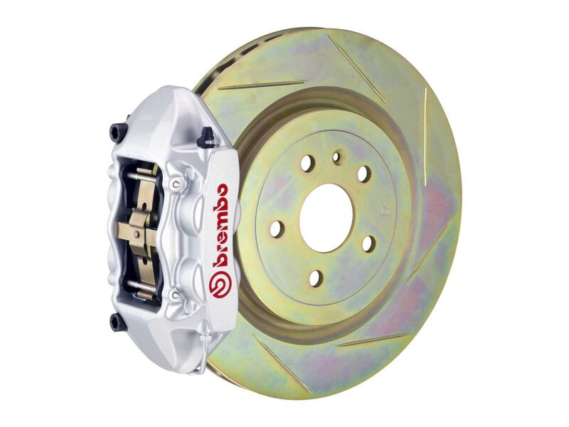 Brembo 2P5.8001A3 GT Silver 4-Piston Rear Big Brake Kit 365mm TY1 Slotted for 2010-2015 Camaro