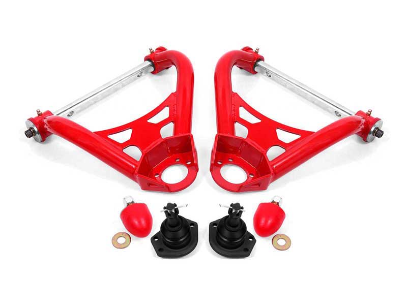 BMR AA017R Upper A-Arms, Non-Adjustable With Poly Bushings, Stock Spindles, Red for 1964-1972 A-Body