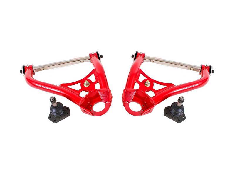 BMR AA027R Upper A-Arms, Pro-Touring, Ball Joint, Delrin Bushings, Red, 1967-69 F-Body, 68-74 X-Body