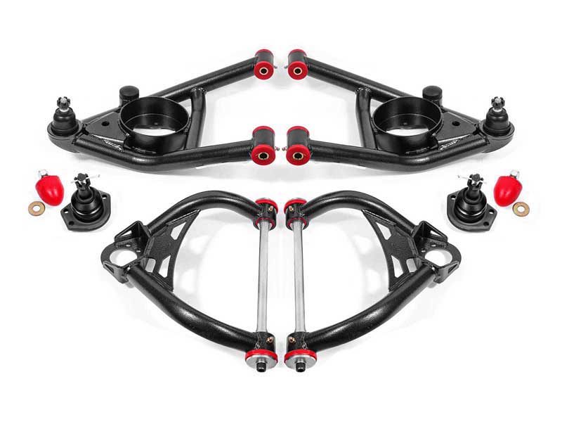 BMR AA033H A-Arm Kit, Upper (AA017H) And Lower (AA016H), Black Hammertone for 1964-1972 A-Body