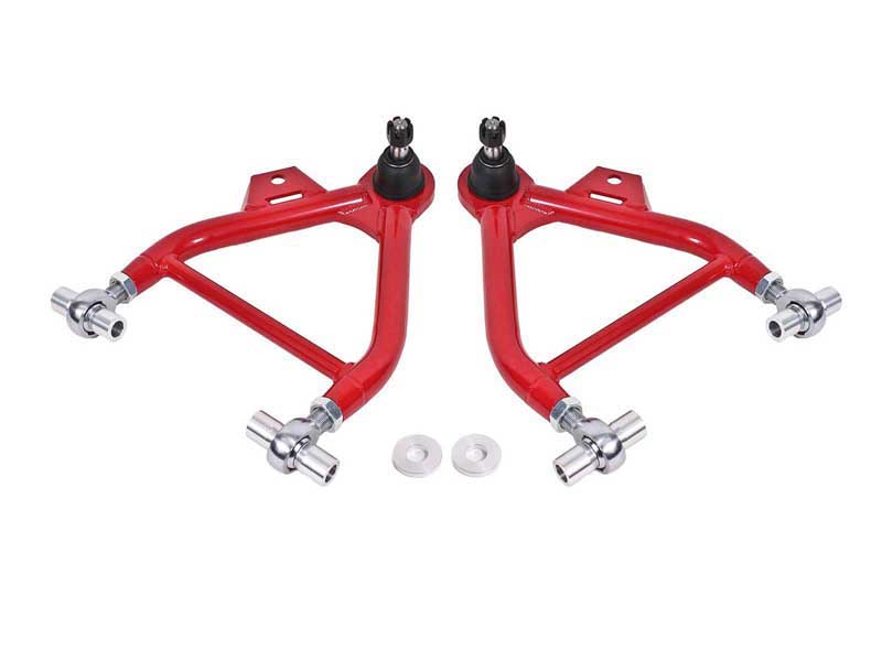 BMR AA036R Lower A-Arms, Coilover, Adjust, Rod End, Std Ball Joint, Red for 1979-1993 Mustang