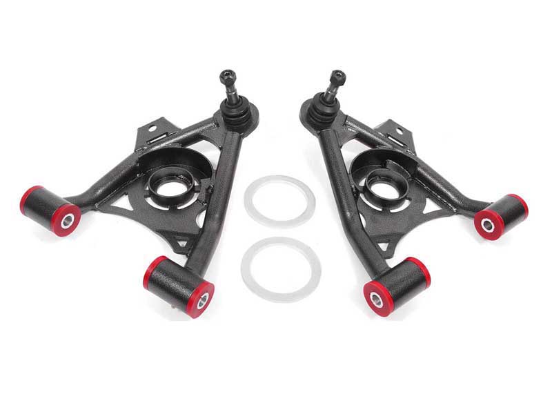 BMR AA037H Lower A-Arms, Spring Pocket, Non-Adj W/Poly, Tall Ball Joint, Black for 1979-1993 Mustang