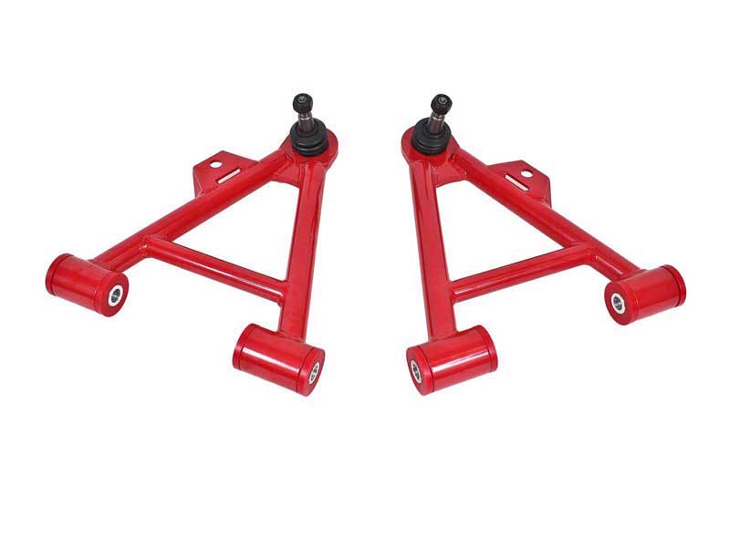 BMR AA038R Lower A-Arms, Coilover, Non-Adjust, Poly, Tall Ball Joint, Red for 1979-1993 Mustang