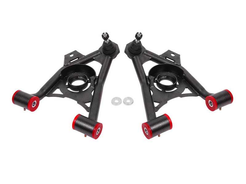 BMR AA040H Lower A-Arms, Spring Pocket, Non-Adj W/Poly, Std Ball Joint, Black for 1994-2004 Mustang
