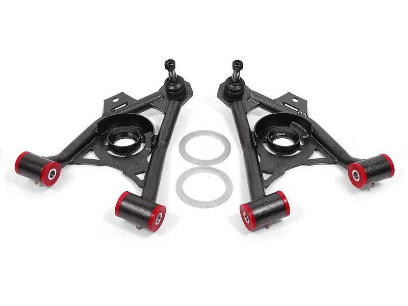 BMR AA043H Lower A-Arms, Spring Pocket, Non-Adj W/Poly, Tall Ball Joint, Black for 1994-2004 Mustang