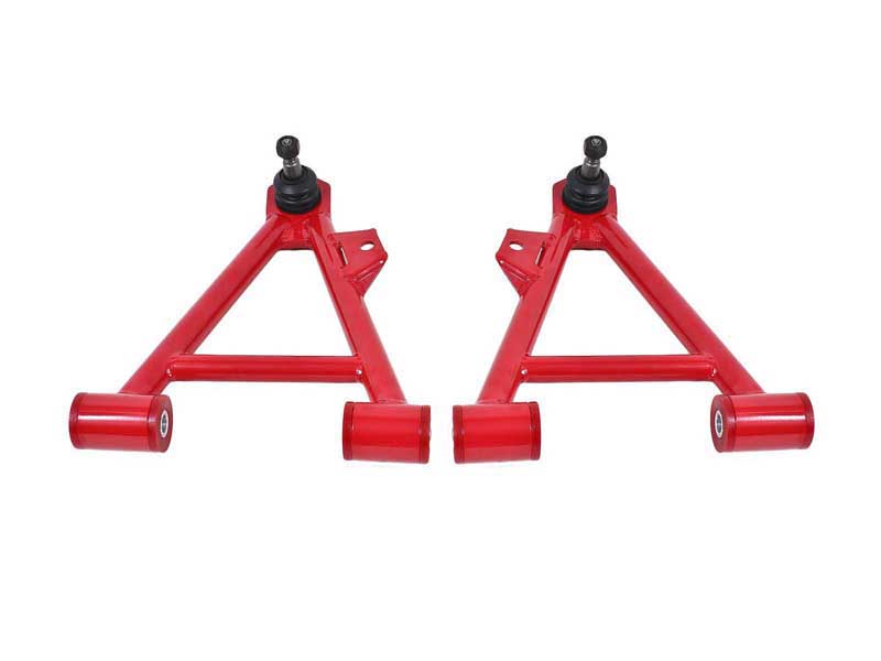 BMR AA044R Lower A-Arms, Coilover, Non-Adjust, Poly, Tall Ball Joint, Red for 1994-2004 Mustang