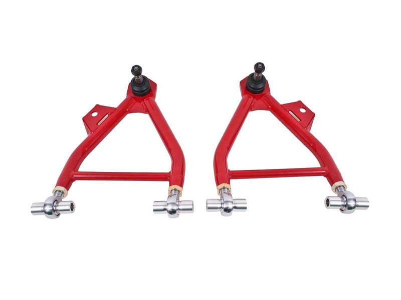 BMR AA045R Lower A-Arms, Coilover, Adjust, Rod End, Tall Ball Joint, Red for 1994-2004 Mustang