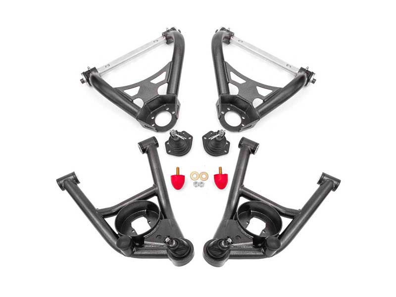 BMR AAK401H A-Arm Kit, Upper AAU401H And Lower AAL401H, Black Hammertone for 1964-1972 A-Body