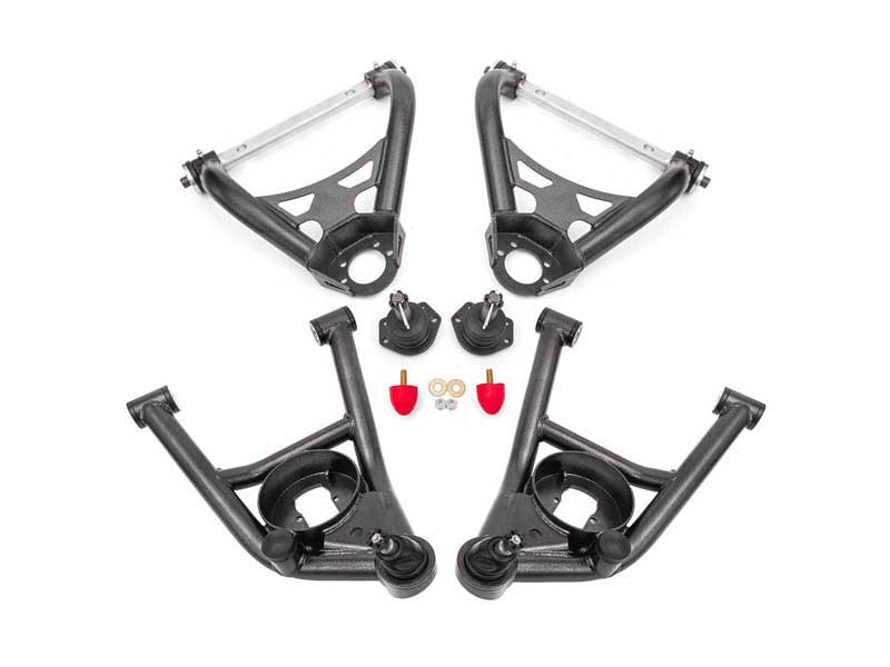 BMR AAK402H A-Arm Kit, Upper AA028H And Lower AAL401H, Black Hammertone for 1964-1972 A-Body