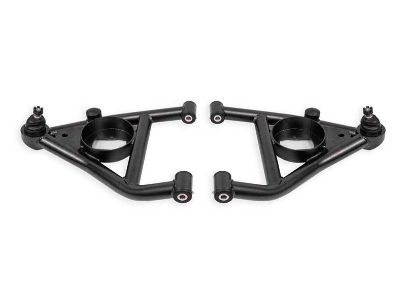 BMR AAL316H Lower A-Arms, Delrin, Std Ball Joint, Rear Bump Stops, Black, 67-69 F-Body, 68-74 X-Body