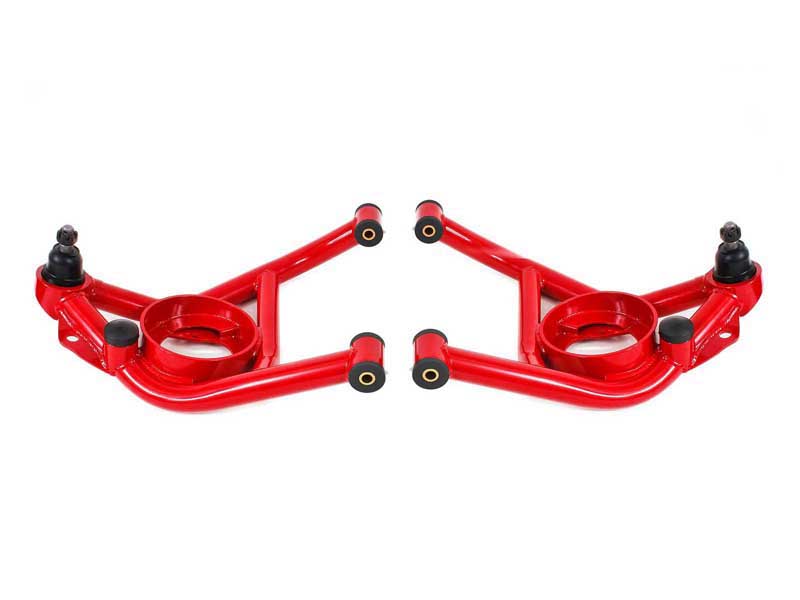BMR AAL321R Lower A-Arms, Delrin Bushings, Std Ball Joint, Red, 1970-1981 F-Body, 1975-1979 X-Body