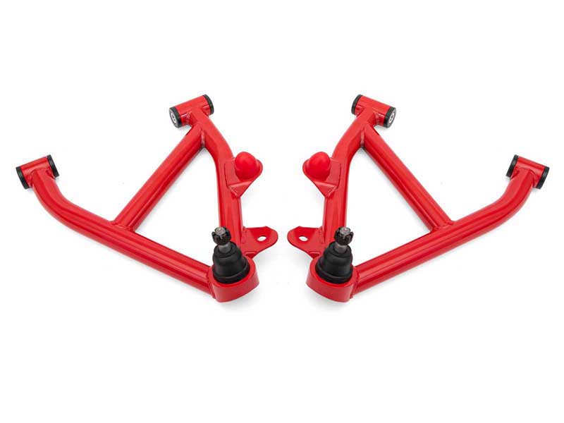 BMR AAL333R Lower A-Arms, Non-Adjustable, Delrin Bushings, Coilover, Red for 1982-1992 F-Body