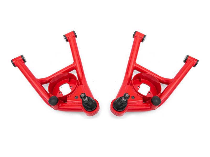 BMR AAL401R Lower A-Arms, Delrin Bushings, Std Ball Joint, Red for 1964-1972 A-Body