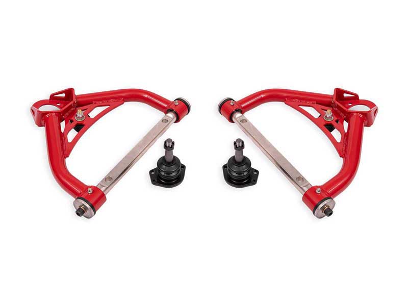 BMR AAU322R Upper A-Arms, Non-Adj, Delrin, 0.5" Tall Ball Joint, Red, 1970-81 F-Body, 1975-79 X-Body
