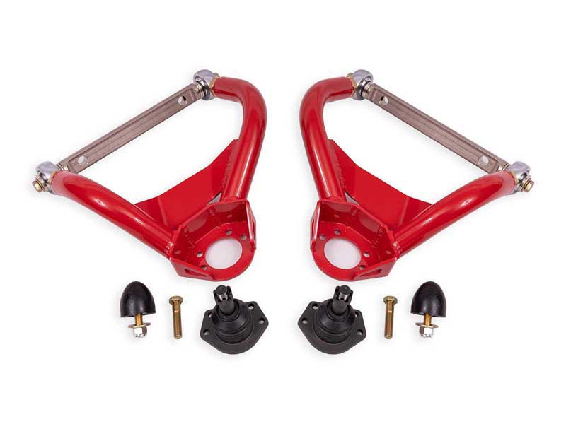 BMR AAU403R Upper A-Arms, Adjustable, Standard Ball Joint, Red for 1964-1972 A-Body
