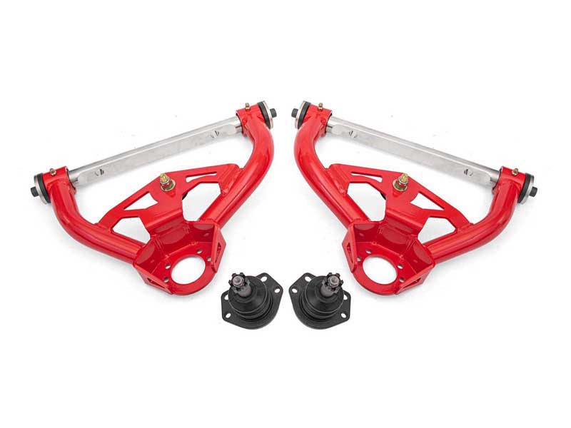 BMR AAU461R Upper A-Arms, Non-Adjustable, Delrin, Std Ball Joint, Red for 1978-1987 G-Body