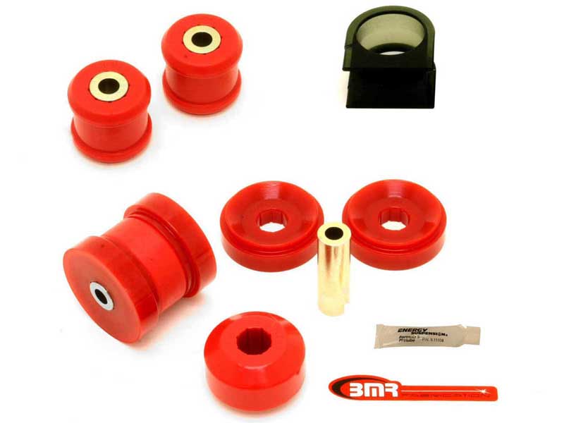 BMR BK022 Front Suspension Bushing Kit (BK008, BK018, BK019), Black / Red for 2010-2015 Camaro